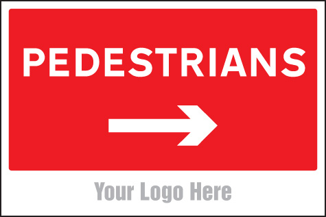 Pedestrians Arrow Right Site Saver Sign 600x400mm