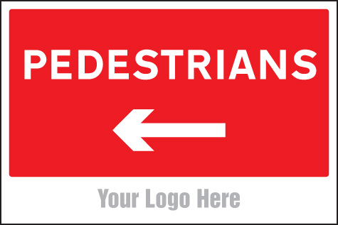 Pedestrian Arrow Left Site Saver Sign 600x400mm