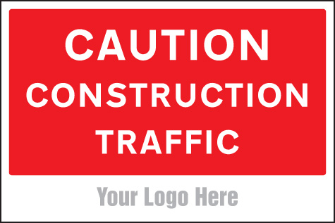 Caution: Construction Traffic - Site Saver Sign 600x400mm