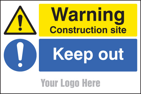 Warning Construction Site - Keep Out Safety Sign (600x400mm)