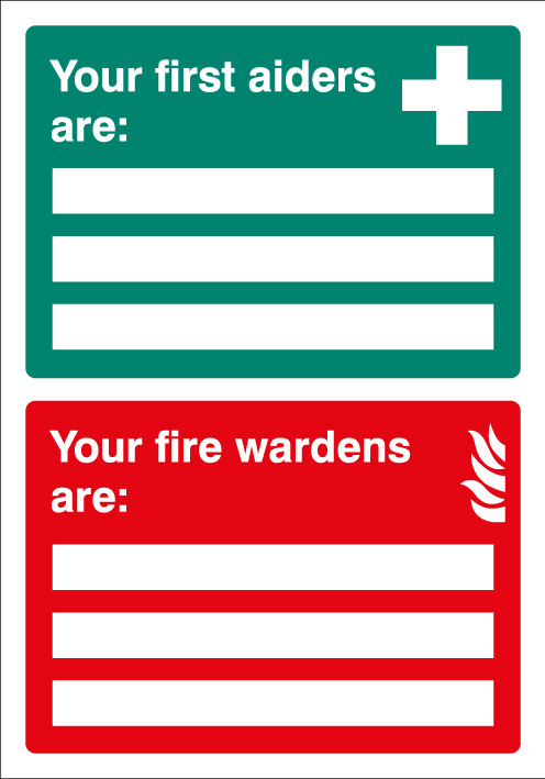 Adapt-a-Sign for First Aiders/Fire Wardens - 215x310mm