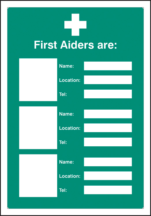 Adapt-A-Sign for First Aiders (Space for 3) - 215x310mm