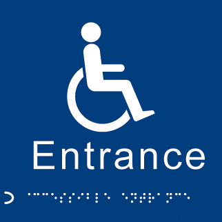 Braille Disabled Entrance Sign - 150x150mm