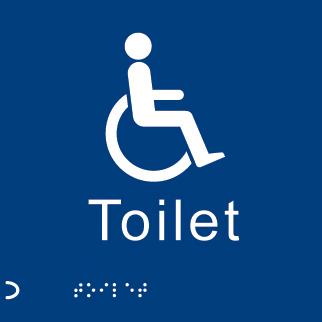 Braille Disabled Toilet Sign - 150x150mm