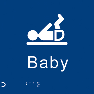 Braille Baby Changing Sign - 150x150mm