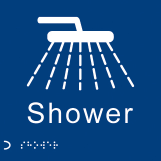 Braille Shower Sign - 150x150mm
