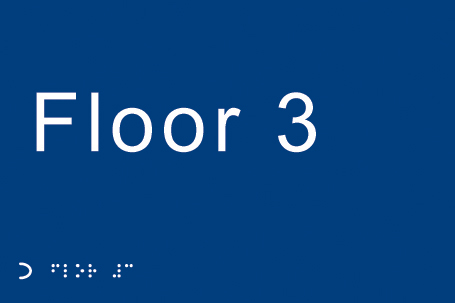 Braille Sign - Floor 3 (225 x 150 mm)