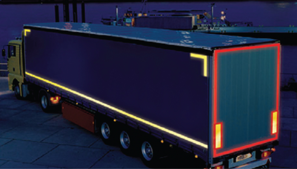 Red Lorry Contour Marking Tape 55mm x 12.5m (Rigid Vehicle)