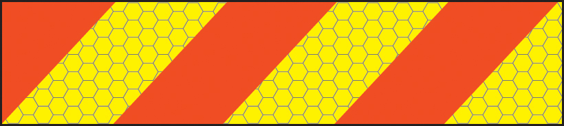 ECE70 Vehicle Marking Plate - 600x140mm Left Hand Chevron