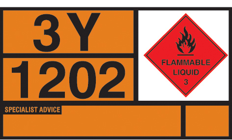 Hazchem Placard - Diesel/Gas Oil Aluminium