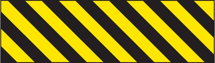 Reflective Aluminium Hazard Marker - 600x150mm (Right Hand)
