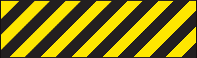 Hazard Marker - 600x150mm Reflective Aluminium Left Hand