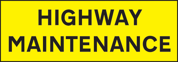 Highway Maintenance Reflective Magnetic Sign - 800x275mm