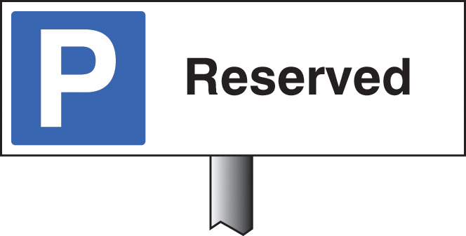 Reserved Parking Verge Sign 450x150mm (Post 800mm)