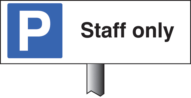 Parking Staff Only Verge Sign - 450x150mm (Post 800mm)
