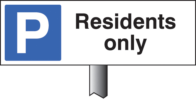 Residents Only Parking Verge Sign 450x150mm (Post 800mm)