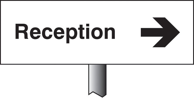 Reception Right Verge Sign - 450x150mm (Post 800mm)