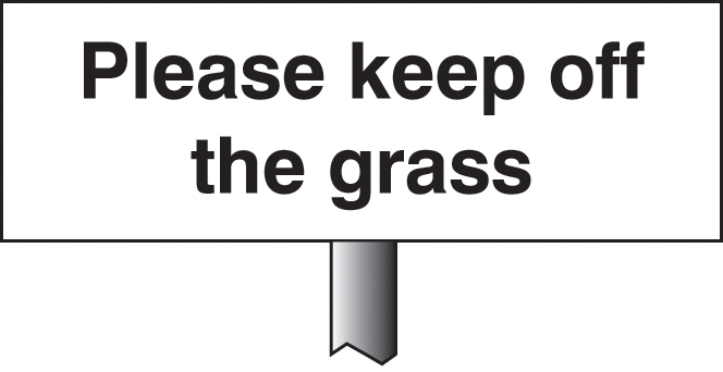 Please Keep Off the Grass Verge Sign - 450x150mm (Post 800mm)