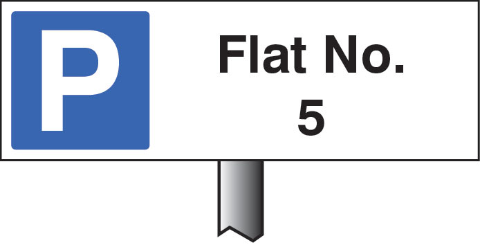Verge Sign - Flat No. (Please Specify Required Number) 450x150mm (Post 800mm)