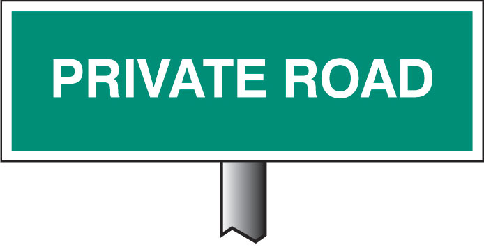 Private Road Sign - 450x150mm (Post 800mm)