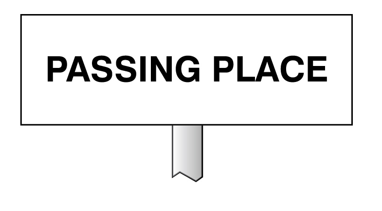 Verge Sign - Passing Place (450x150mm, Post 800mm)