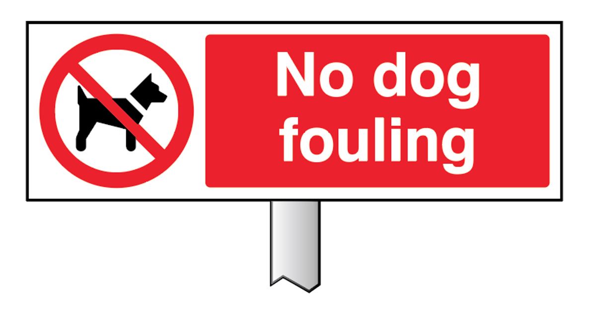 Verge Sign - No Dog Fouling 450x150mm (Post 800mm)