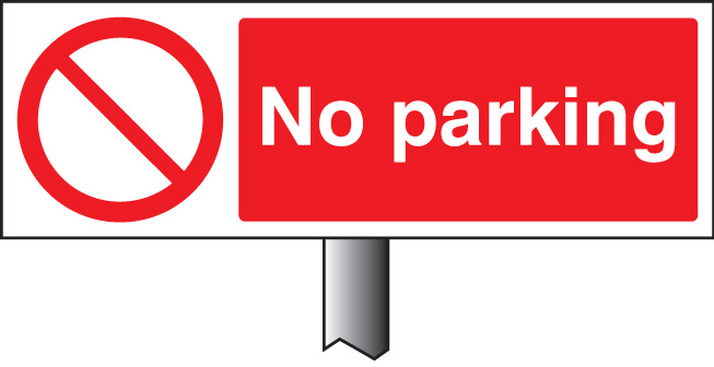 No Parking Verge Sign 450x150mm (Post 800mm)