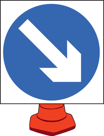 Keep Right Cone Sign - 750mm