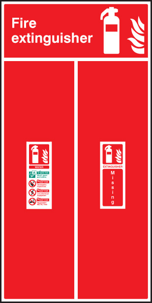 Fire Extinguisher Location Board - Water 450x900mm