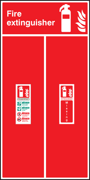 Fire Extinguisher Location Board - Foam Spray 450x900mm
