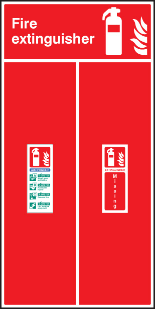 Fire Extinguisher Location Board - ABC Powder 450x900mm