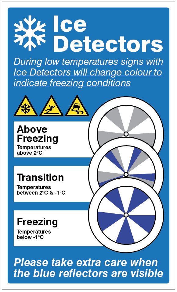 Ice Detection Advisory Sign 300x500mm (3mm Aluminium Composite with Channelling)