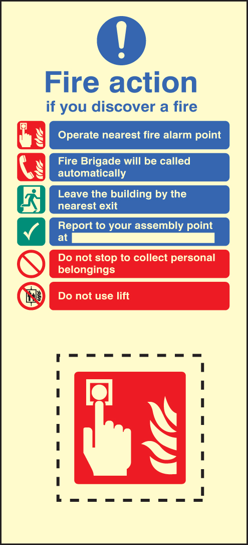 Call Point Fire Action Set - 150x330mm