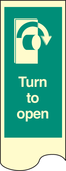 Door Plate - Turn to Open Right (75 x 300 mm)