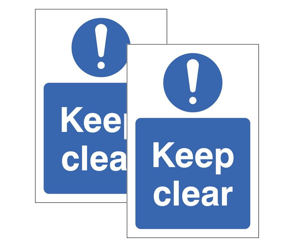 Keep Clear Double-Sided Self-Adhesive Window Sticker 150x220mm