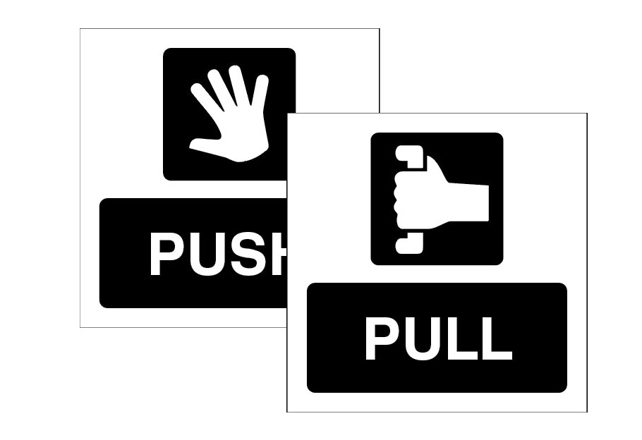 Double-Sided Push/Pull Self-Adhesive Window Sticker - 150x150mm