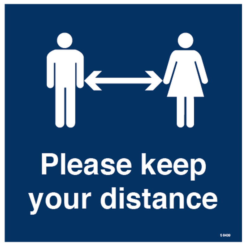 Please Keep Your Distance Floor Graphic 300x300mm