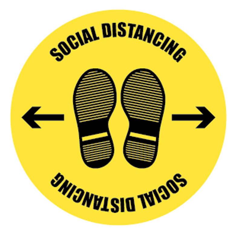 Social Distancing Footprints Floor Graphic - 400mm Diameter