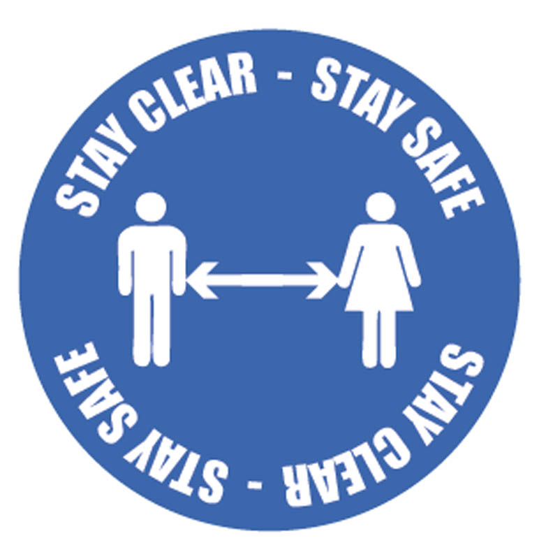 Stay Clear, Stay Safe Floor Graphic - 400mm Diameter