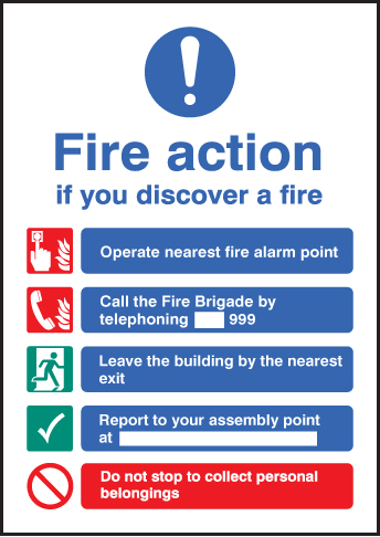 Fire Action EEC (Manual Without Lift) - A5 Safety Sign