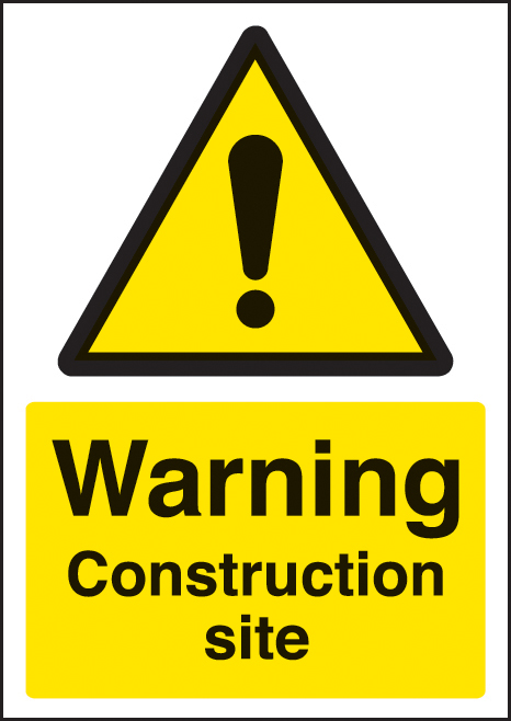 Warning Construction Site - A4 Sign