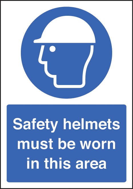 Safety Helmet Must Be Worn - A4 Sign