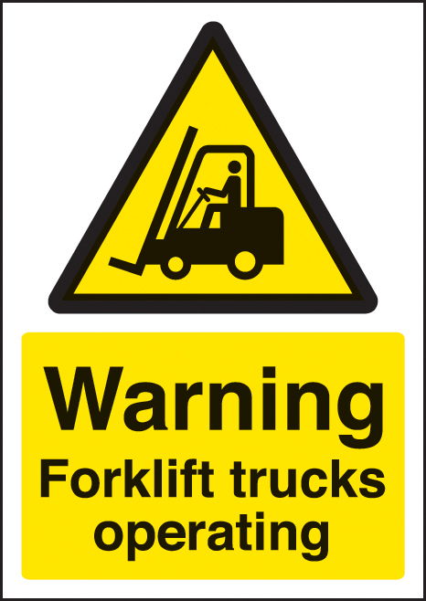 Warning: Forklift Trucks Operating - A4 Sign