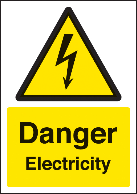Danger - Electricity A4 Sign