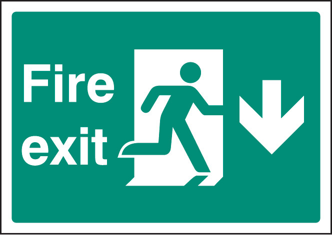 Fire Exit Down - A4 Sign