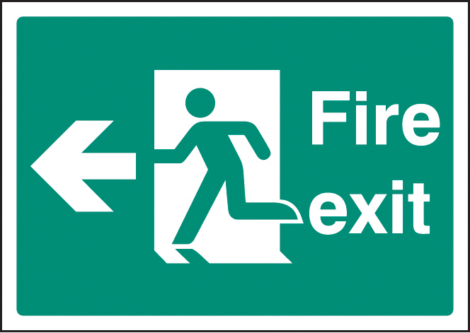 Fire Exit Left - A4 Rigid Sign