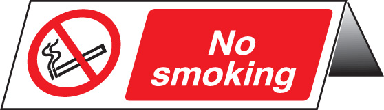 No Smoking Table Cards (Pack of 5) - 150x50mm