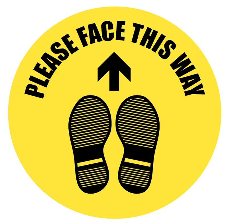 Social Distancing 1m Footprint Floor Graphic - 400mm Diameter
