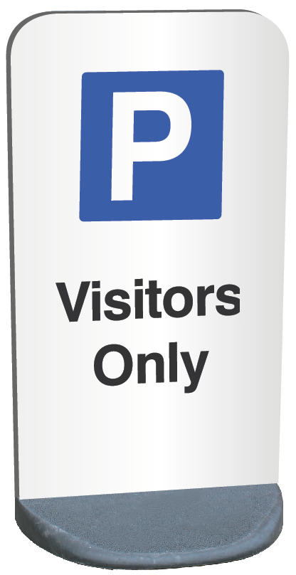 Parking Visitors Only - Temporary Sign 460 x 850mm Panel (1.2mm Aluminium) with 9kg PVC Base