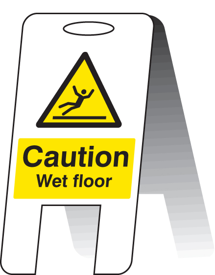 Caution Wet Floor Self-Standing Folding Sign - 300x600mm